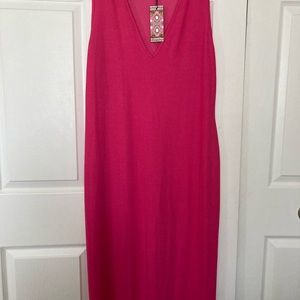 Neon pink maxi dress size 18